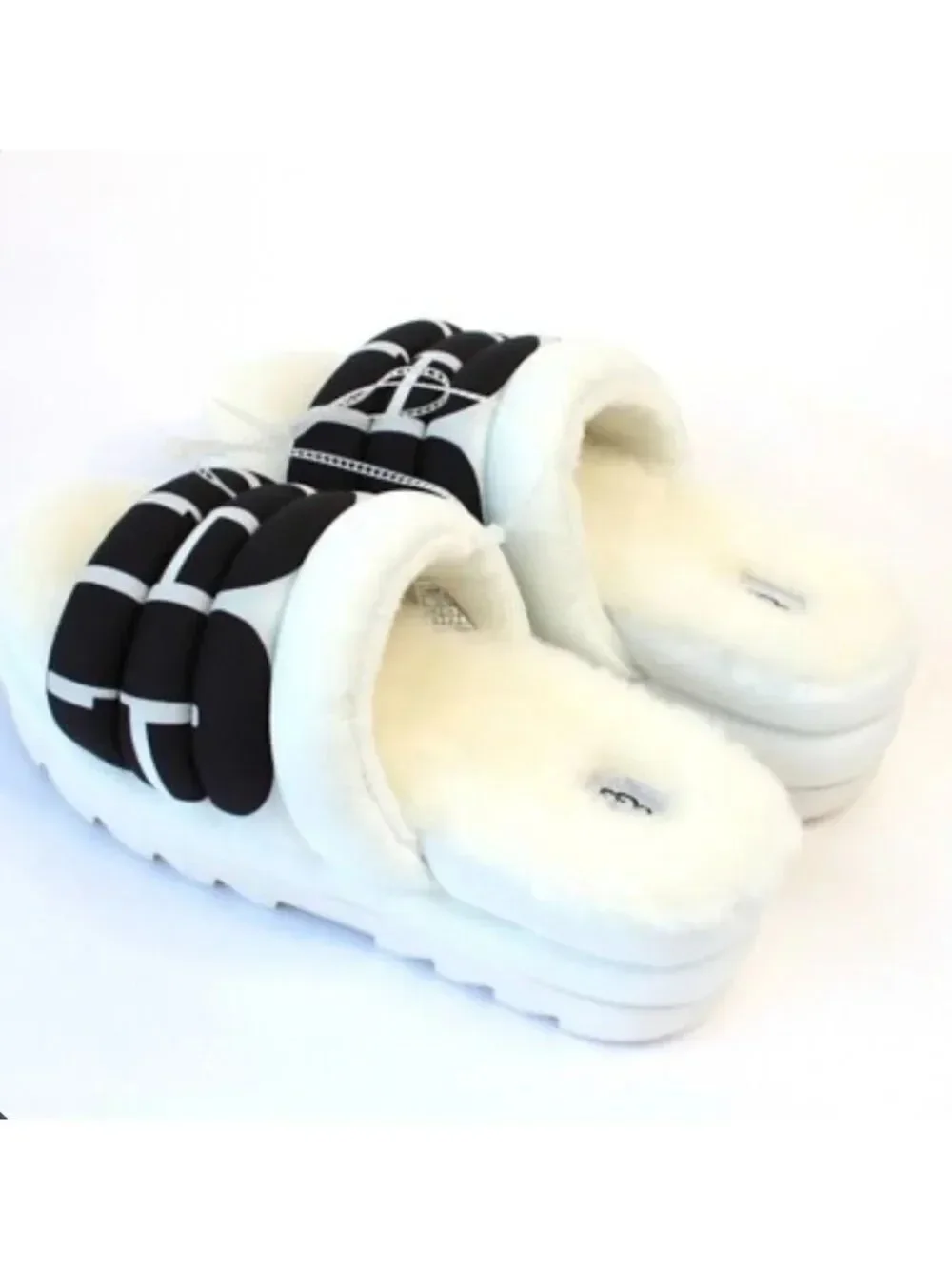Ugg Women’s Maxi Logo Quilted Puff Platform Slides Size 9